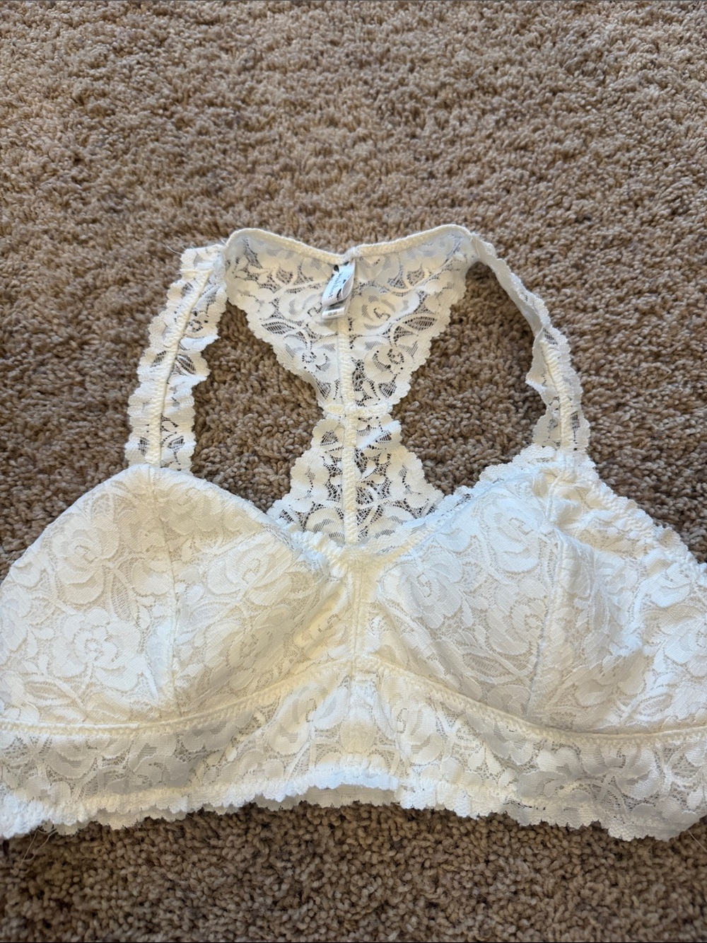 Wishlist Ivory Lace Racerback Bralette